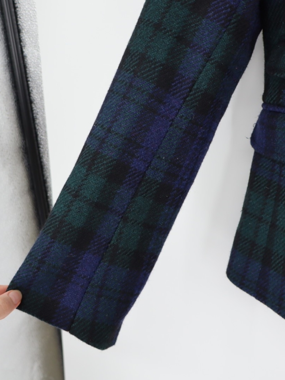 J.Crew Schoolboy Blazer Women’s 8 Black Watch Plaid 100% Wool Tartan Preppy - Picture 9 of 16